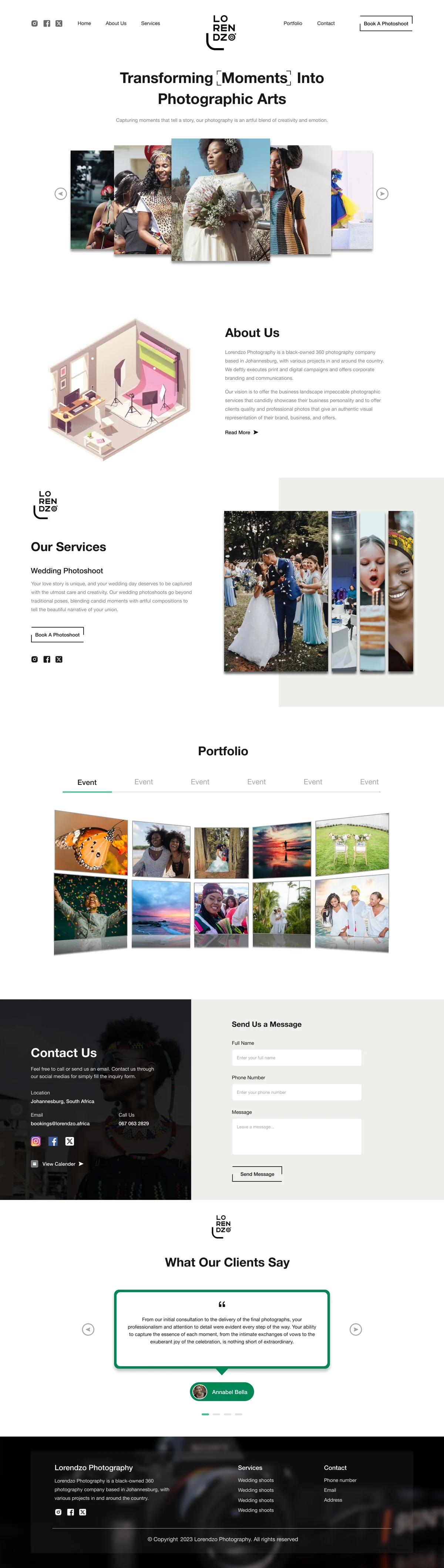 Lorendzo Photography website