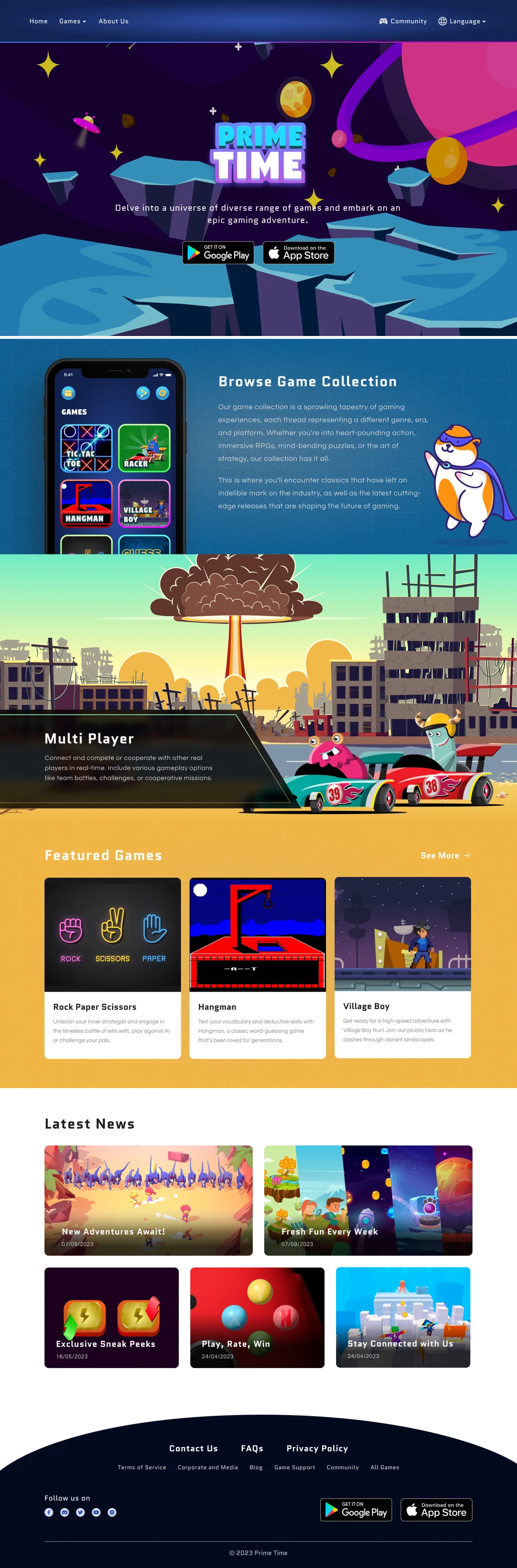 Prime Time website