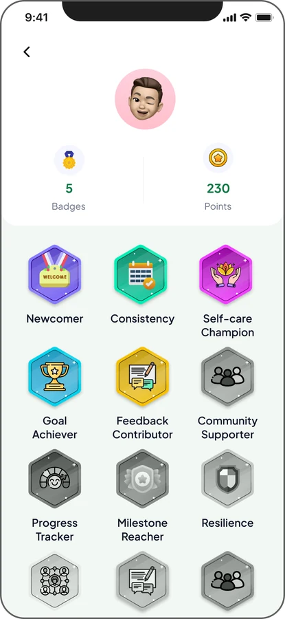 MyTherapist.ng badges screen