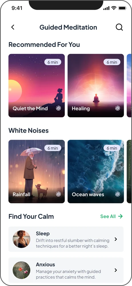Guided meditation library