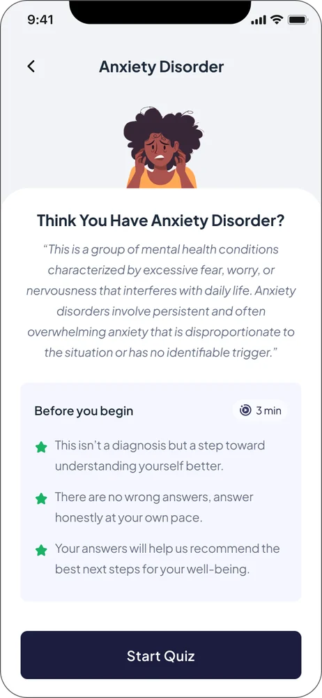 Anxiety disorder quiz introduction