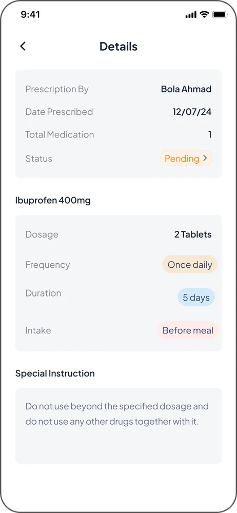 Prescription details