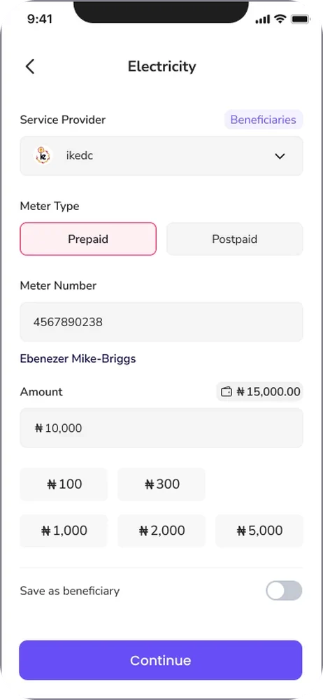 Electricity bill payment