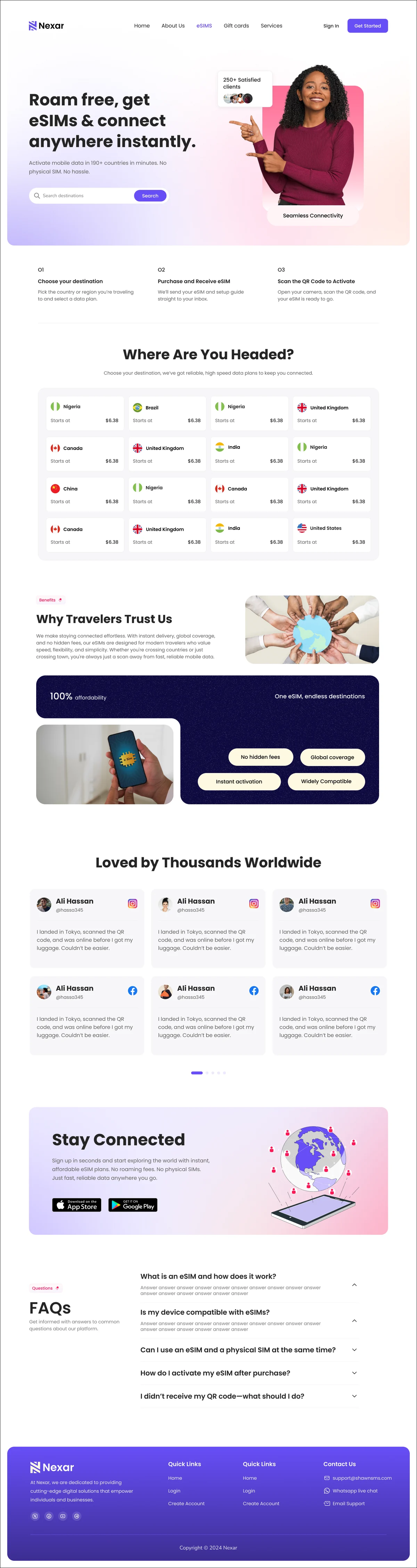 eSIM landing page