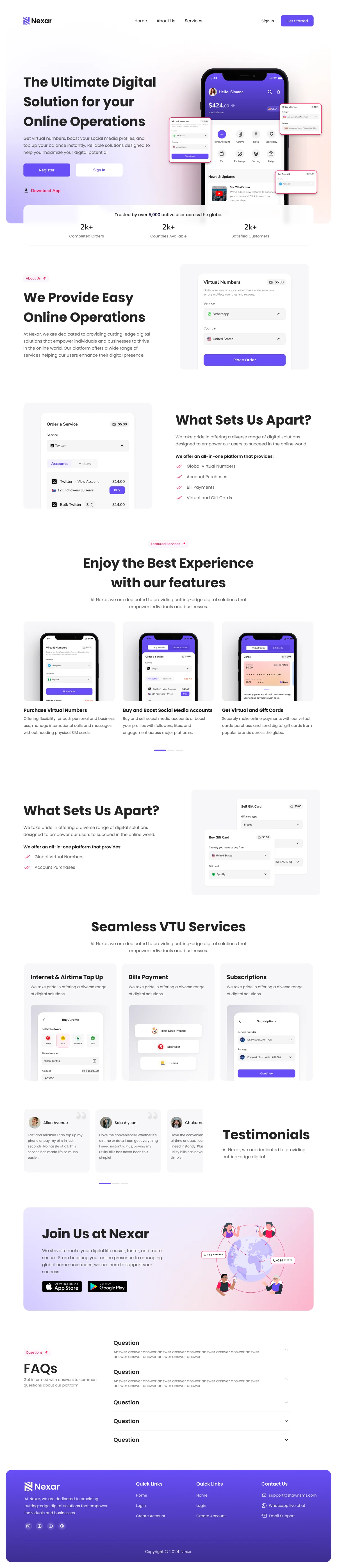 Nexar marketing website landing page