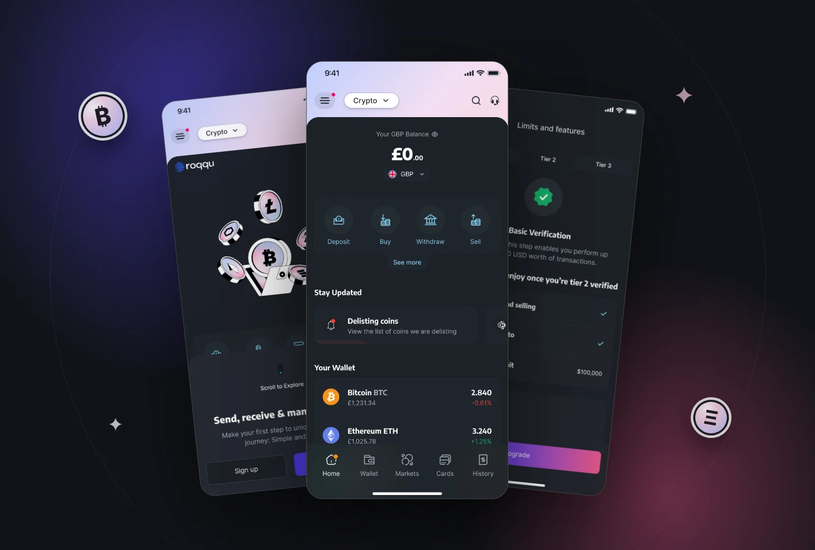Roqqu app screens