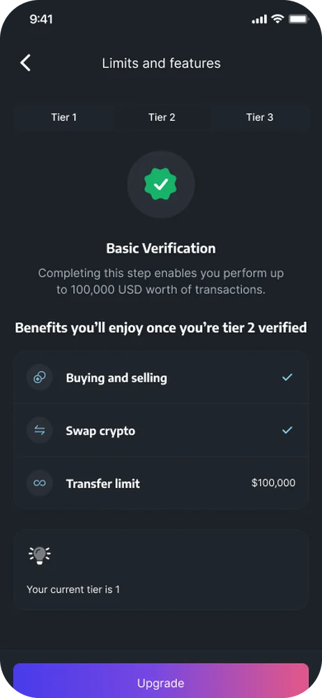 Tier limits and features