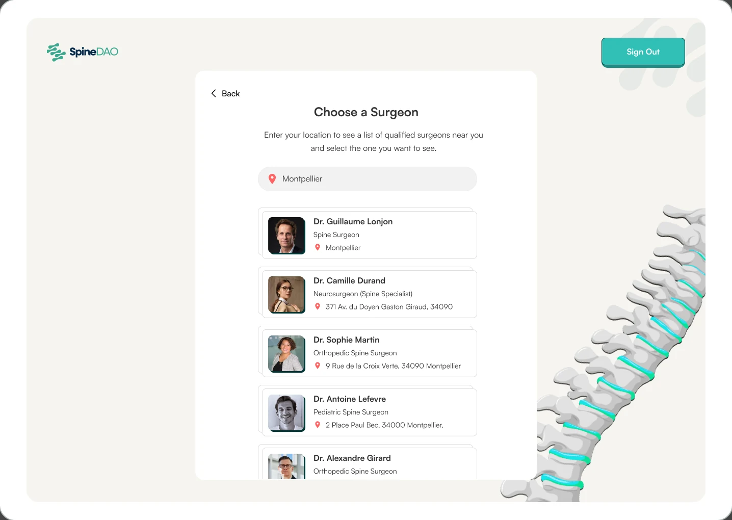 Choose a surgeon