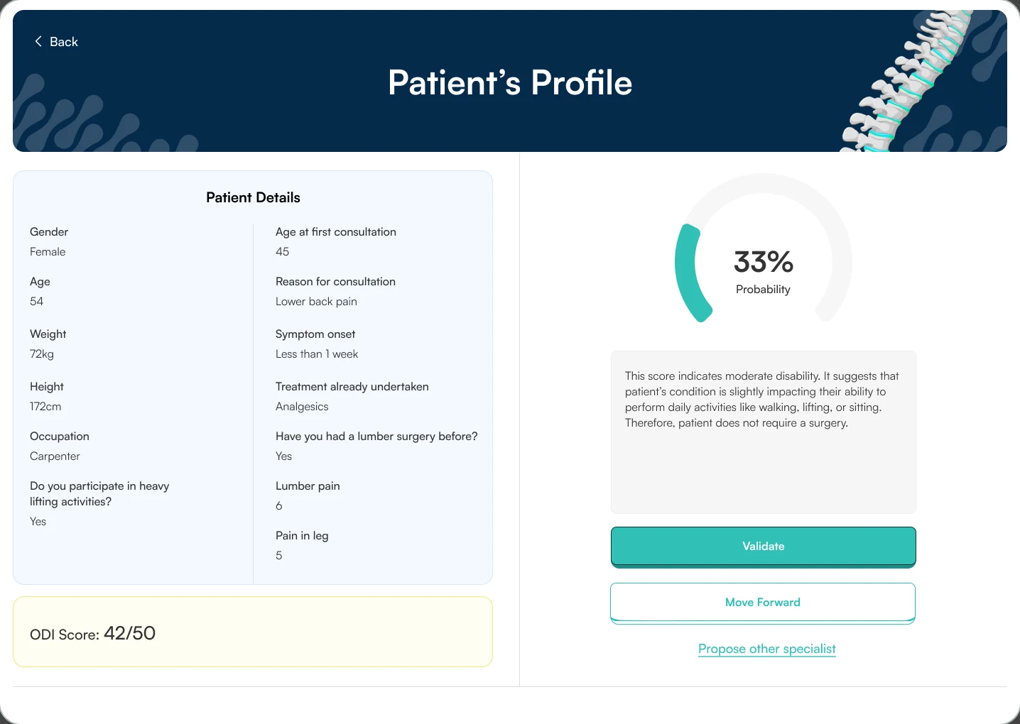 Filter patient profile