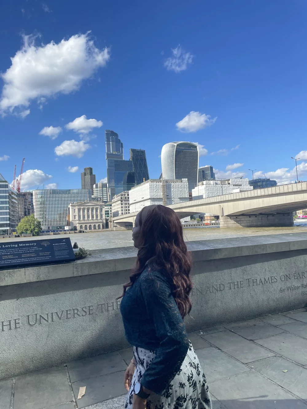 Omotola by the Thames in London